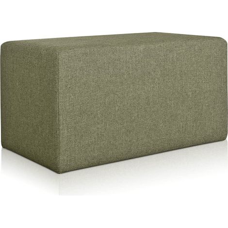 EVERGREENWEB Pouf poggiapiedi 83x43 cm per Divano Sgabello Cubo, tessuto Idrorepellente: Pouf design moderno per soggiorno camera da letto, Puff salotto, Pouffe Rubino VERDE (1/4)