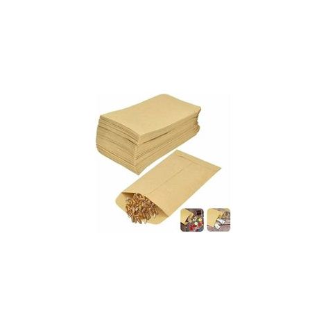 Lot de 100 sachets en papier kraft marron 10 x 6 cm – Recyclables pour graines, bonbons et biscuits – Alternative écologique - 100Pcs (1/4)