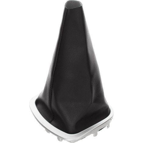 Renault Clio III 05-12 Schaltmanschette SCHWARZ + SILBERNER Rahmen