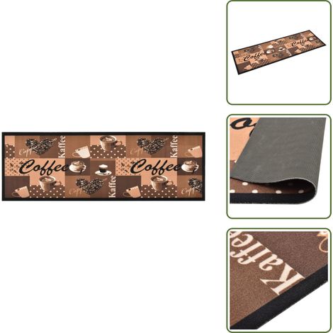 Tapis de cuisine lavable Marron café 60x300 cm - Tapis De Cuisine - Tapis Absorbant - Tapis Entrée - Tapis Salon - Tapis Salle À Manger