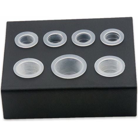 Porte-gobelets à encre de tatouage en acier inoxydable à 7 trous, noir