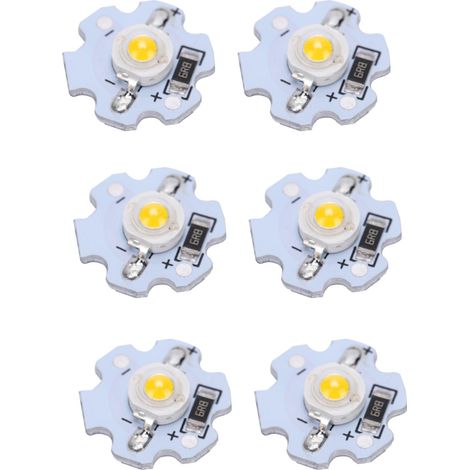 Perles LED SMD haute luminosité 5V, perles LED haute puissance 1W, perles LED 1W avec substrat en aluminium, projecteur de lampe frontale de poche DIY, LED blanc chaud. (1/5)