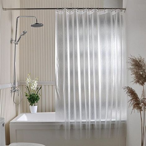 Rideau Douche Anti Moisissure, Rideau de Salle de Bain, Rideau de Douche Imperméable, Rideau de Baignoire, Rideau de Douche Séchage Rapide, Aux Douches et Bains, 180 x 200cm, avec 12 Crochets (1/4)