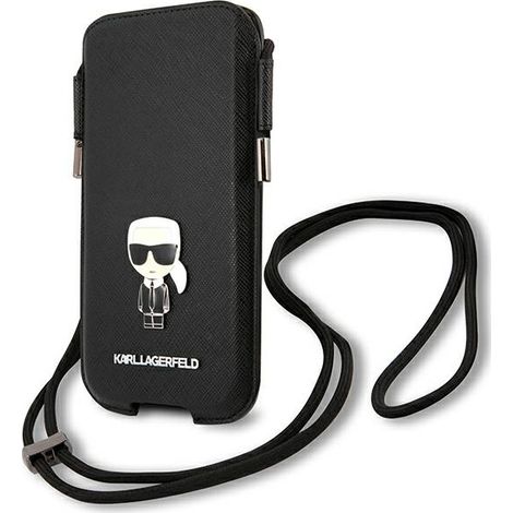 Bolso Karl Lagerfeld KLHCP12MOPHKMK6,1 negro/negro estuche rígido Saffiano Ikonik Karl`s (1/2)
