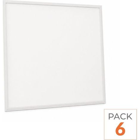 Panneau LED Slim 60x60 32W 130lm/W TRIAC Sans Flicker - Pack de 6 - Blanc Chaud 2300K - 3500K - SILAMP (1/2)