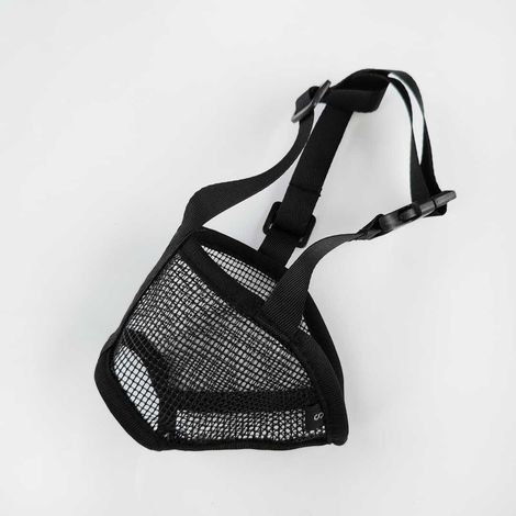 Muselière Noire en Polyester pour Chien - Anti-morsure, Anti-aboiement et Empêche l'Ingestion Indésirable