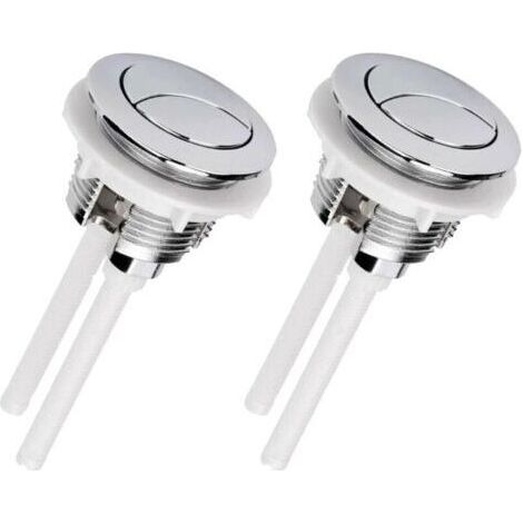Bouton poussoir chasse d'eau de 38MM,universel double bouton de chasse d'eau à tête ronde pompe haute pression (argent 2) (1/4)
