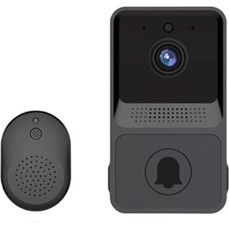 (Noir) Sonnette vidéo sans Fil, Sonnette vidéo Wi-FI Intelligente avec Carillon,kit de Sonnette de Porte avec vidéo HD, WiFi 2,4 G (1/4)