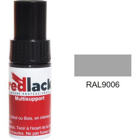 Flacon de retouche 9 ml – RAL 9006 – Aluminium blanc – Mat – multisupport – Redlack
