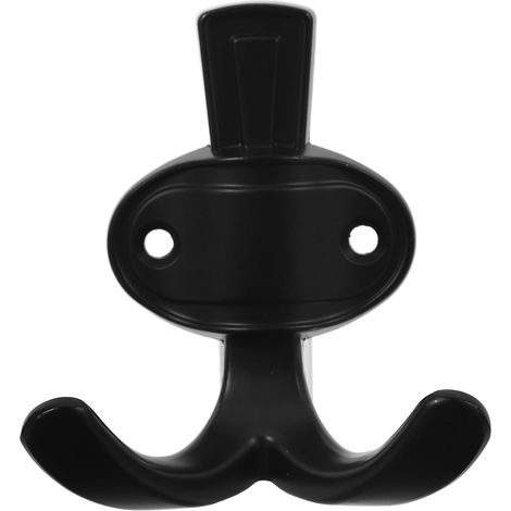 Crochet Mural Noir en Alliage de Zinc Robuste pour Manteaux et Serviettes, Support Lourd Design Élégant, Solution Gain de Place pour Placards et Salles de Bain (1/5)