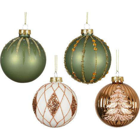 Pallina decorativa opaca con glitter 8 cm (1/4)