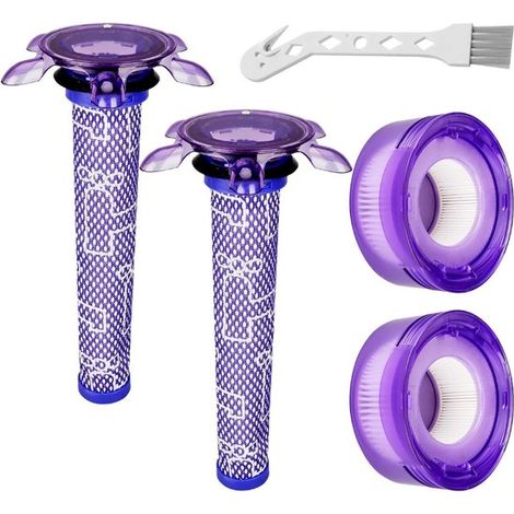 Filtres de rechange pour Dyson V8 5 pièces – Filtres compatibles Dyson V7 V8 Absolute Animal et Motorhead – 2 filtres HEPA arrière 2 préfiltres et brosse de nettoyage inclus (1/5)