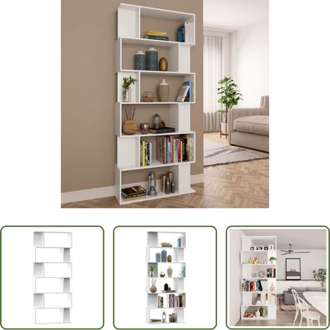 vidaXL Raumteiler -  Bücherregal/Raumteiler Weiß 80x24x192 cm Holzwerkstoff (1/5)