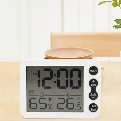Thermomètre-hygromètre multifonctionnel d'intérieur TS-9606, grand écran, réveil et compte à rebours (1/5)