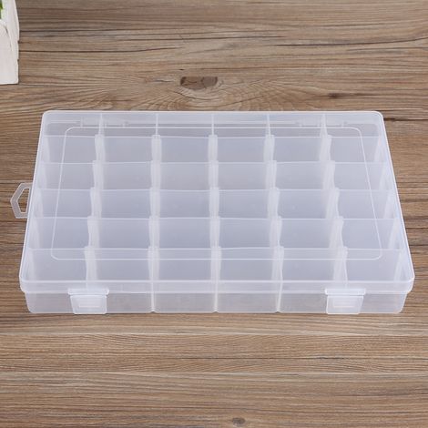 Verstellbare Ohrringaufbewahrungsbox mit 36 Fächern, Schmuckorganizer mit modularen Fächern, Schubladenaufbewahrungskoffer für Zuhause, Mehrzweckkoffer. (1/5)