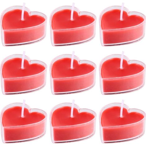 9er Set Herz Duftkerzen Sojawachs Teelichter Romantische Deko für Valentinstag & Hochzeit