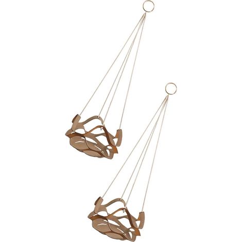 POPETPOP Lot de 2 supports décoratifs pour plantes en PU, structure robuste pots fleurs, design doré (1/5)