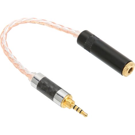 Câble adaptateur audio 2,5 mm mâle vers 3,5 mm femelle, rallonge pour casque de 15 cm (5,9 pouces). (1/5)
