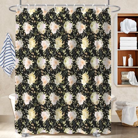 Voile de douche fluide en polyester 180x180 avec œillets bâche de douche pour une petite salle de bain (1/5)