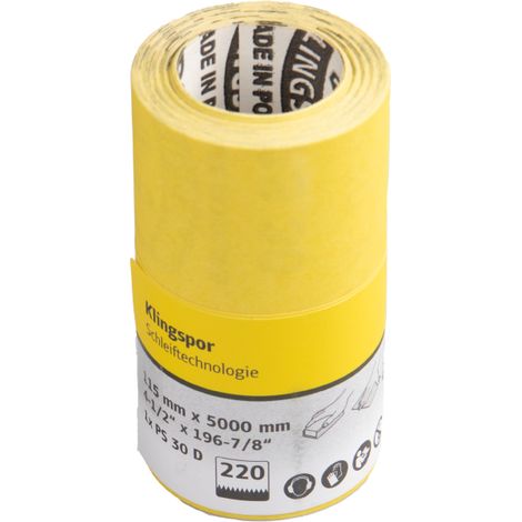 Klingspor PS 30 D Schleifrolle, 115 x 5000 mm, Korn 220 – Schleifpapier 294229