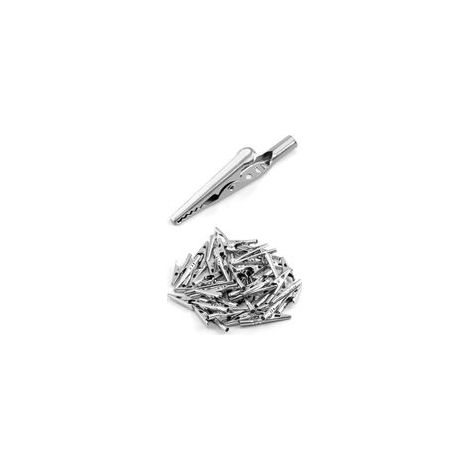 50 pinces crocodiles métalliques pour tests électriques en laboratoire, longueur 50 mm (1/5)