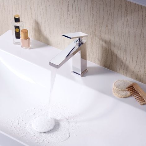 Hansgrohe Mitigeur lavabo Tecturis E 110 EcoSmart+ avec tirette et vidage, Chromé (1/5)