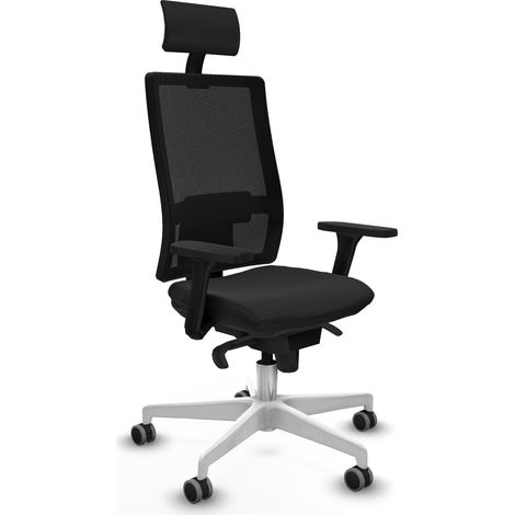 Chaise de bureau piqueras y crespo Horna noir mousse épaisse (1/2)