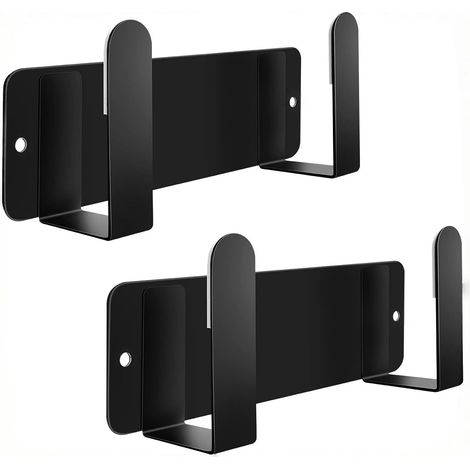 Support de Couvercle de Casserole - Lot de 2 - Organisateur Murale en Acier Inoxydable 304 - Adhésif 3M Forte Adhérence - Pour Cuisine Économiseur d'Espace - Accessoire de Rangement Noir (1/5)