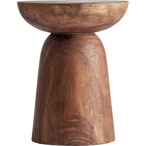 Table d'appoint sculpturale en bois de suar - marron (1/3)