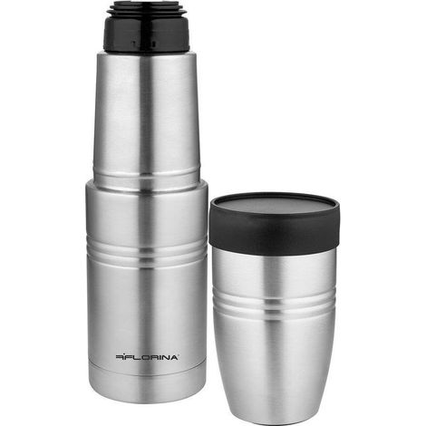 Florina Bullet Edelstahl-Thermoskanne 600 ml 2in1