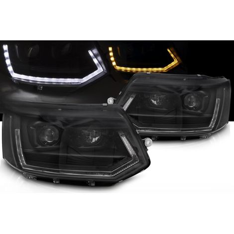 Paire de feux phares VW T5 10-15 FULL LED LTI DRL Dyn Noir-42325001 (1/5)