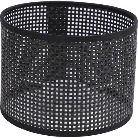 Hollow Lampshade, Cylindrical Lampshade, Woven PE with Metal Frame for Table, Floor, Wall and Lamp Bulbs, 16x12cm (1/5)