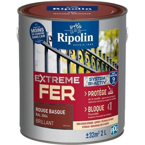 Ripolin Extreme Eisen Rot Baskisch RAL 3004 glänzende Farbe