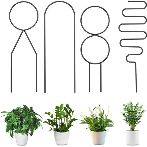 4 pièces Support de Plantes d'intérieur, Treillis métallique pour Plantes grimpantes, Support de Plantes pour Plantes en Pot, Un Bon Choix et Un Super Cadeau pour Les Amateurs de Jardinage (1/5)