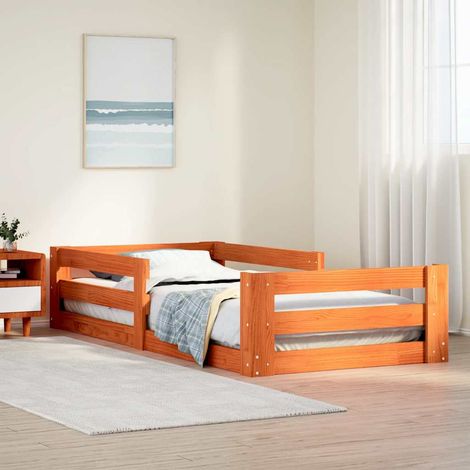 Estructura de cama sin colchón madera maciza marrón 75x190 cm (1/5)