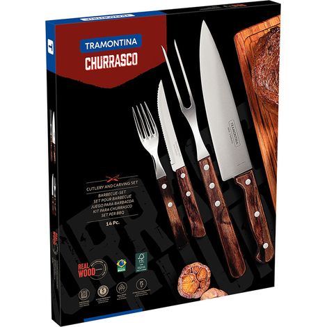 Juego para asado fsc polywood castaño 14 piezas (1/4)