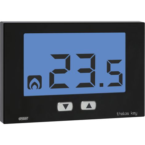 Thermostat d'ambiance pour Chaudière Alimentation par Piles Noir Vemer VE719100 Thalos Key