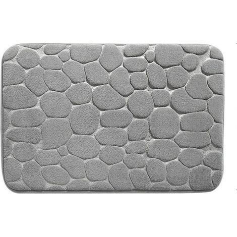 Badmat - Coral Velours - Mousse À Mémoire - Antidérapante - Lavable En Machine - Gris - 40x60 cm - 1 Pièce (1/5)