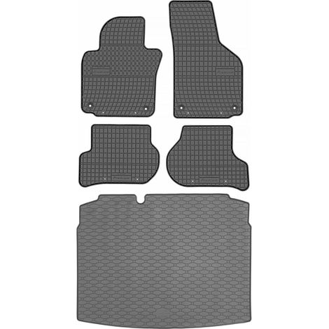 Ensemble de tapis de sol en caoutchouc pour VW Golf V Hatchback (2003-2008) + tapis de coffre