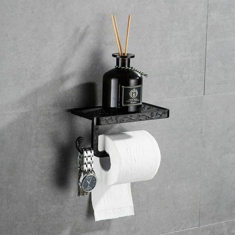 Dérouleur papier toilette porte papier toilette support mural porte papier toilette hygiénique rouleau de papier toilette couleur Bronze noir (1/5)
