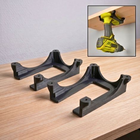 Lot de 2 supports universels pour outils électriques, pour la maison et l'atelier, noir, taille M (1/3)