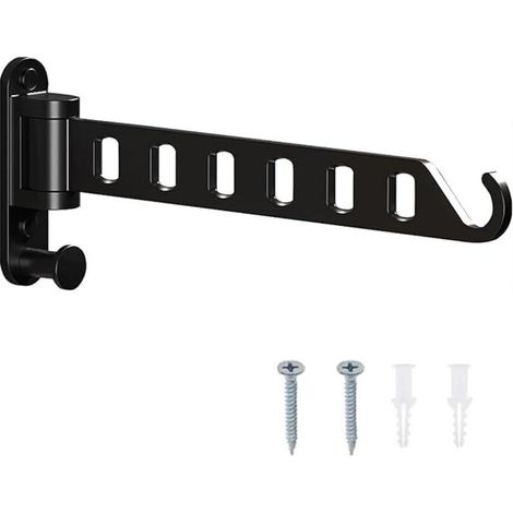 Porte manteau pliable 180° Salle de bain (Noir) (1/5)