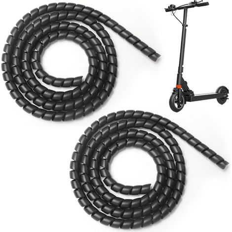 2pcs Protection de Câble en Spirale pour Trottinette, Gaine Spirale Flexible Cable Electrique, Protection de Câble en Spirale pour Trottinette, pour M365/Pro, 120cm (Noir) (1/5)