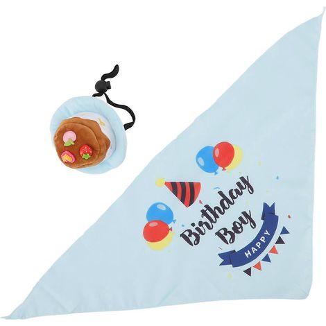 Bandana triangulaire rigolote pour chien, accessoire de fête avec couineur, bavoir foulard pour chiot, déco anniversaire animal, lot de 2, coton doux, taille unique. (1/5)