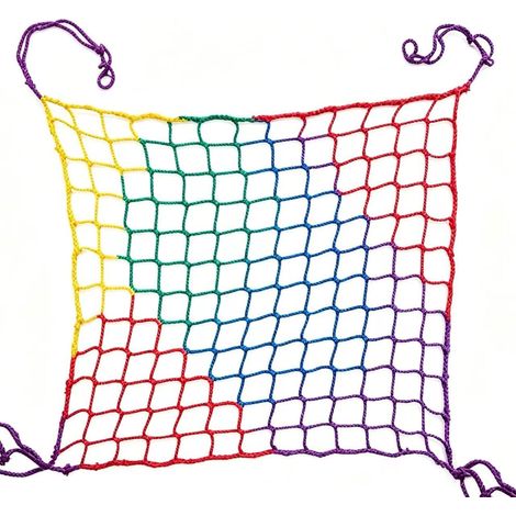 Filet de Protection Robuste Pour Enfant Chat, Coloré Filet De Sécurité Anti Chute Sans Nœuds en Polyester pour Escaliers Balcon Clôtures Terrasses Animaux Pour Voiture(Size:12m(37ft),Color:COULEUR) (1/5)