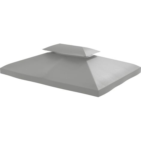 Ersatzdach für 3x4 m Pavillon, 180 g/m² hochdichtes Polyester, hellgrau