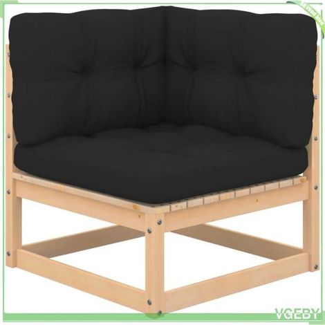 Salon de jardin 4 pcs - FAFEICY - 3083786 - Bois de pin massif - Coussins anthracite - 70x70x67 cm (1/5)