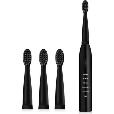 Brosse à dents électrique ultrasonique, rechargeable, compatible lave-vaisselle, blanchissante - Noire (1/5)