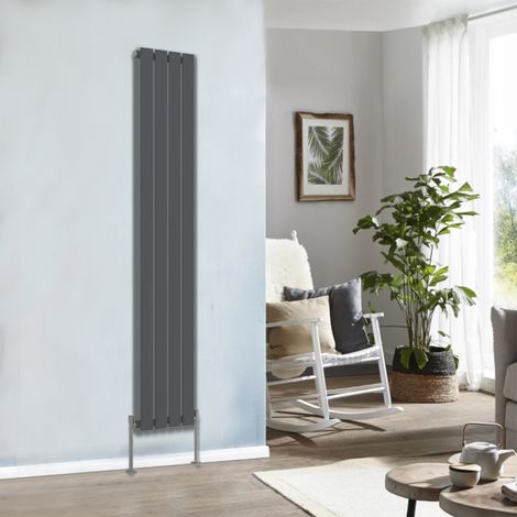 Designer Radiator 1800x272mm Single Flat Panel Vertical Anthracite (1/5)