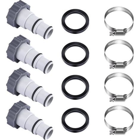 32 bis 38 mm Poolschlauchadapter A mit Klemme für Gewindeanschluss Poolpumpen Tuya Adapterteile (105) (1/4)
